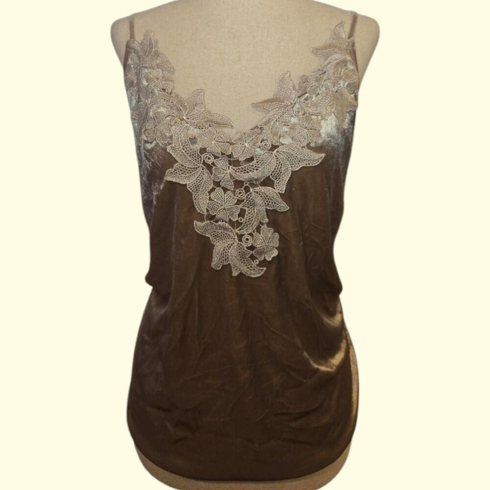 Champagne taupe velvet cami with